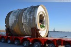 GDF Suez Kraftwerkskühlung: Tunnelbohrmaschine auf Modultransporter