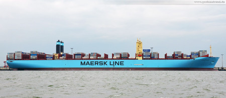 Wilhelmshaven: Größtes Containerschiff der Welt Majestic Maersk (Triple-E-Klasse) am JadeWeserPort